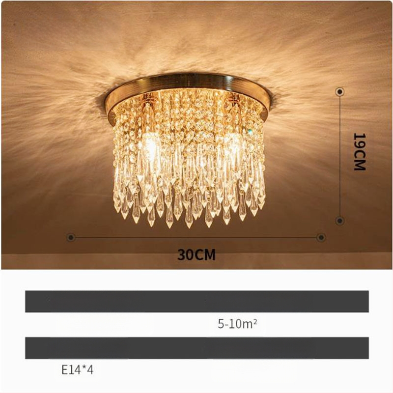 Ekspordi pakkumise Zhongshan lambid kristall klassikaline restoran soe magamistuba veranda vahekäik hulgimüük LED laelamp