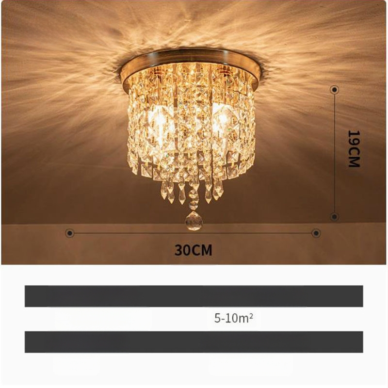 Ekspordi pakkumise Zhongshan lambid kristall klassikaline restoran soe magamistuba veranda vahekäik hulgimüük LED laelamp