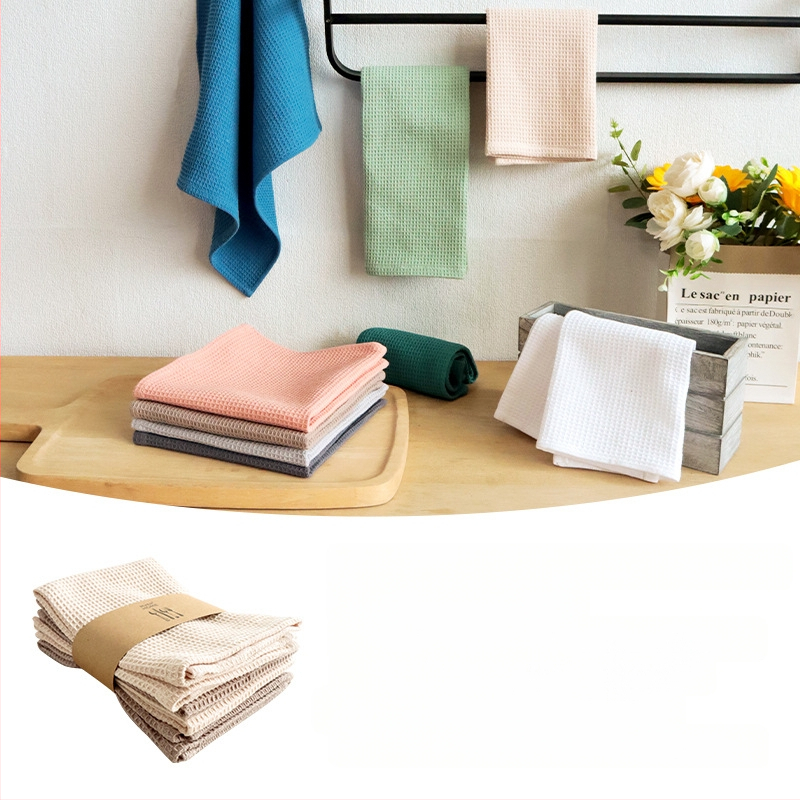 „Crossborder“ namų virtuvės grynos medvilnės paprastas indų plovimo šluostė vaflinis arbatos rankšluostis keturių kostiumų virtuvinis rankšluostis servetėlė