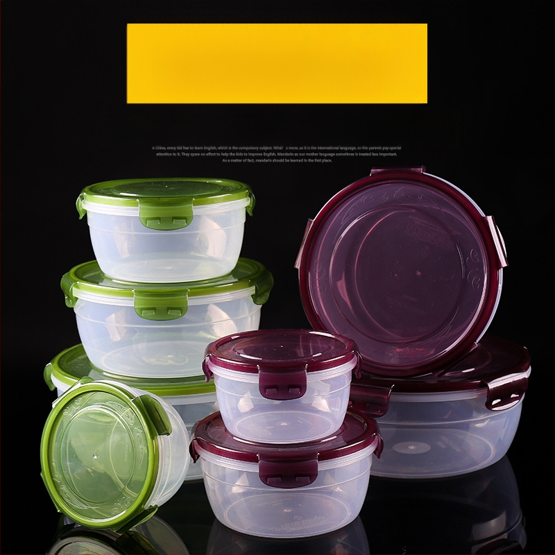 Prekogranični zadebljani plastični set za povrće, prehrambena kvaliteta, velikog kapaciteta, zatvorena kutija, kuhinjska okrugla posuda za povrće, za mikrovalnu pećnicu