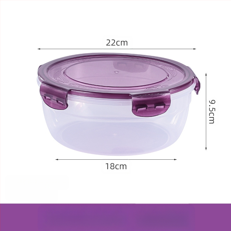 Prekogranični zadebljani plastični set za povrće, prehrambena kvaliteta, velikog kapaciteta, zatvorena kutija, kuhinjska okrugla posuda za povrće, za mikrovalnu pećnicu