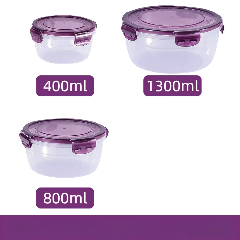 Prekogranični zadebljani plastični set za povrće, prehrambena kvaliteta, velikog kapaciteta, zatvorena kutija, kuhinjska okrugla posuda za povrće, za mikrovalnu pećnicu