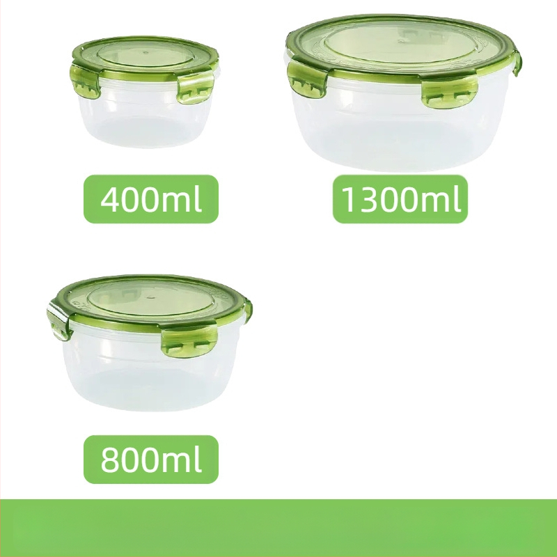 Prekogranični zadebljani plastični set za povrće, prehrambena kvaliteta, velikog kapaciteta, zatvorena kutija, kuhinjska okrugla posuda za povrće, za mikrovalnu pećnicu
