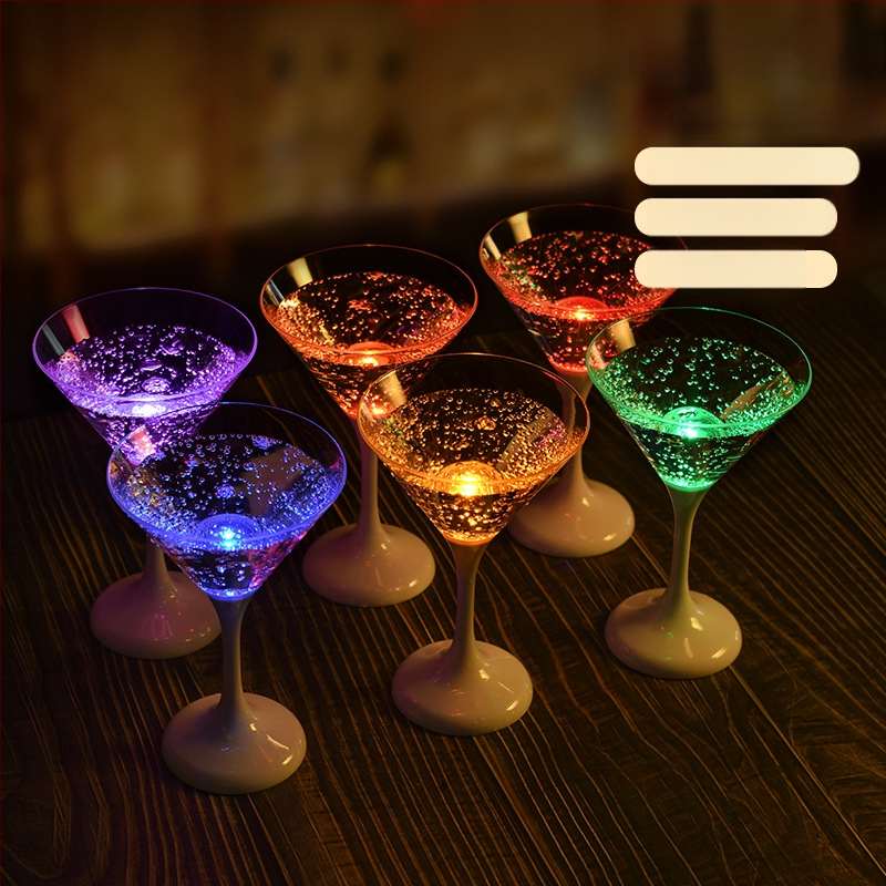 Kreatív LED világító pohár ktv bár pezsgőspohár műanyag bor koktél élelmiszeripari minőségű borospohár karácsonyi ajándék