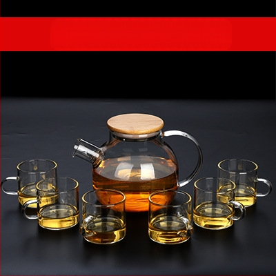 Arbatinukas stiklinis šalto vandens virdulys, aukštai temperatūrai atsparus gėlių formos arbatinukas su filtru, buitinė žvakė arbatai ruošti, didelis karšto vandens virdulys