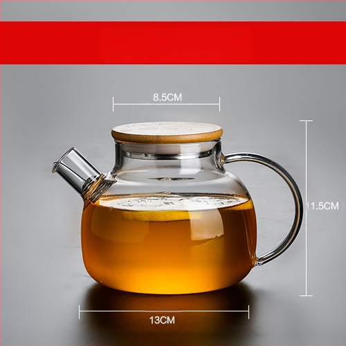 Arbatinukas stiklinis šalto vandens virdulys, aukštai temperatūrai atsparus gėlių formos arbatinukas su filtru, buitinė žvakė arbatai ruošti, didelis karšto vandens virdulys
