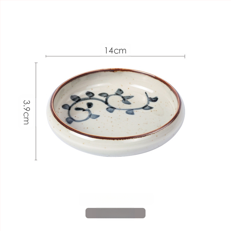 „Meiguang“ japoniško stiliaus keraminiai stalo įrankiai, 6 colių apvali gili lėkštė, korėjietiško stiliaus kimchi suši vaisių lėkštė, šaltų patiekalų stalo įrankiai
