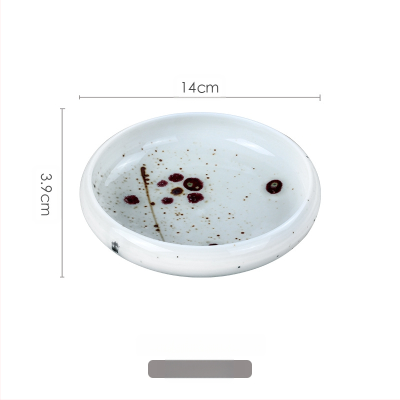 „Meiguang“ japoniško stiliaus keraminiai stalo įrankiai, 6 colių apvali gili lėkštė, korėjietiško stiliaus kimchi suši vaisių lėkštė, šaltų patiekalų stalo įrankiai