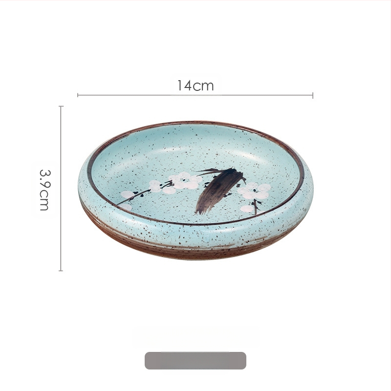 „Meiguang“ japoniško stiliaus keraminiai stalo įrankiai, 6 colių apvali gili lėkštė, korėjietiško stiliaus kimchi suši vaisių lėkštė, šaltų patiekalų stalo įrankiai