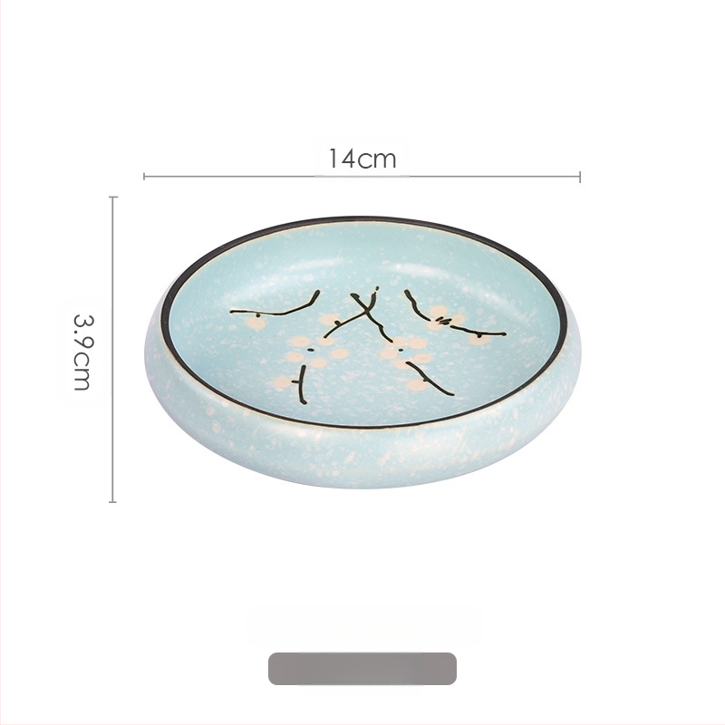 „Meiguang“ japoniško stiliaus keraminiai stalo įrankiai, 6 colių apvali gili lėkštė, korėjietiško stiliaus kimchi suši vaisių lėkštė, šaltų patiekalų stalo įrankiai