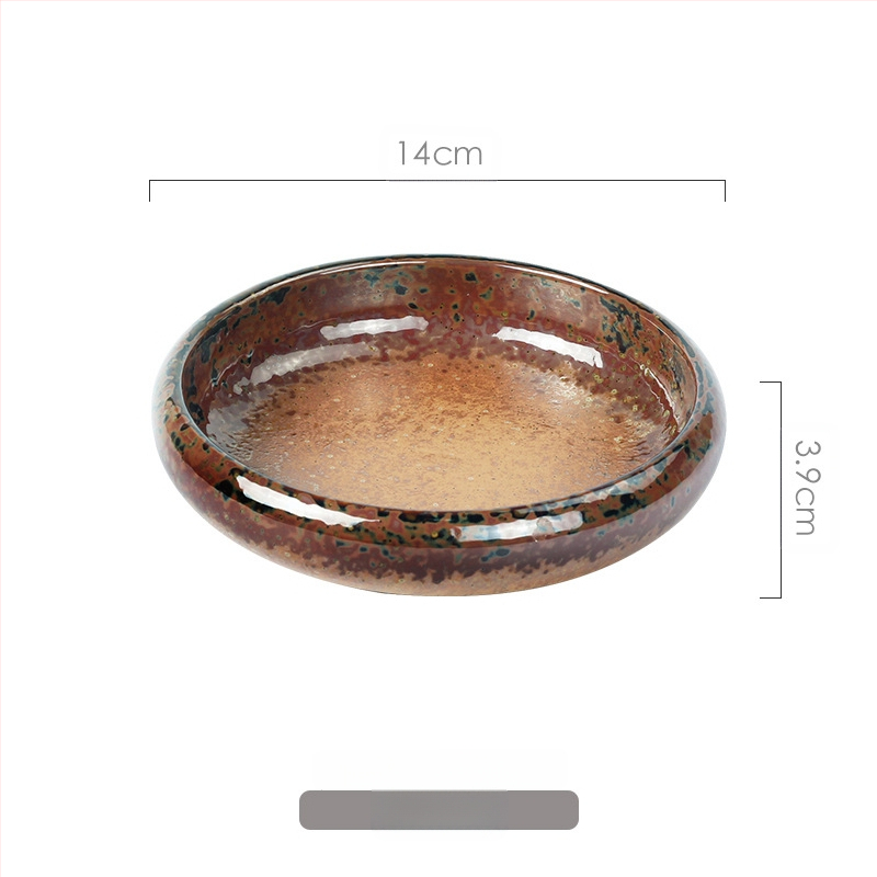 „Meiguang“ japoniško stiliaus keraminiai stalo įrankiai, 6 colių apvali gili lėkštė, korėjietiško stiliaus kimchi suši vaisių lėkštė, šaltų patiekalų stalo įrankiai