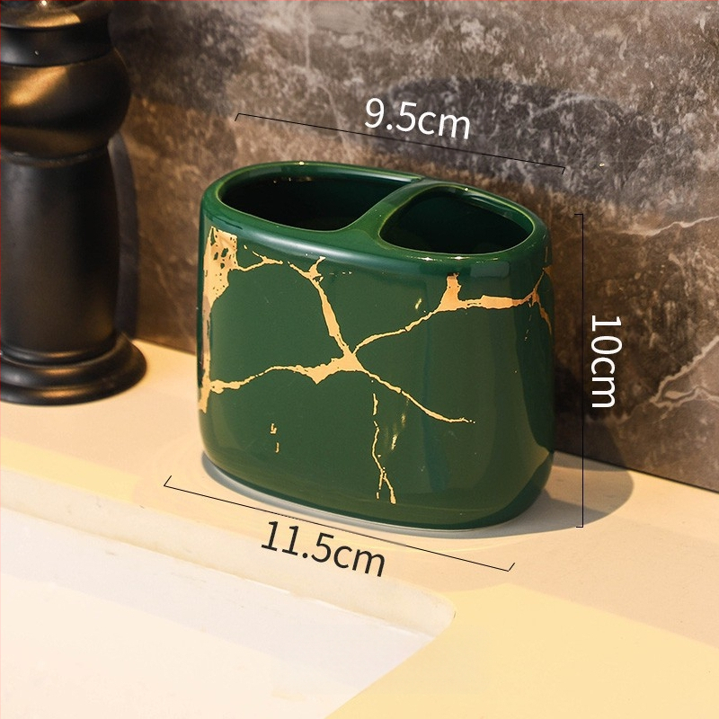 Euroopa stiilis moodne tekiga hoiustatav hambaharjahoidja majapidamise vannitoas marmormustriga keraamiline kosmeetiline paarile mõeldud hambaharja tass