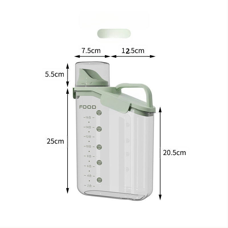 Nedvességálló, hordozható, lezárt üveges gabonapehely üveg konyhai tárolódoboz átlátszó kisállateledel rizsvödör tea tárolóedény