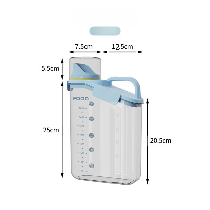 Nedvességálló, hordozható, lezárt üveges gabonapehely üveg konyhai tárolódoboz átlátszó kisállateledel rizsvödör tea tárolóedény