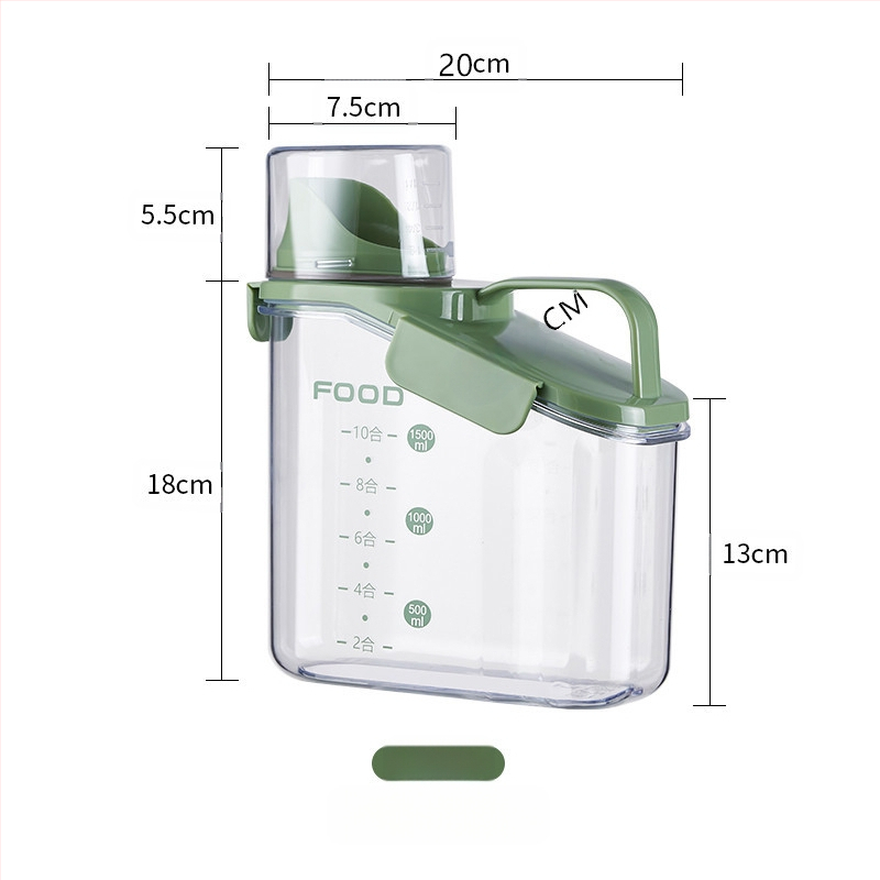 Nedvességálló, hordozható, lezárt üveges gabonapehely üveg konyhai tárolódoboz átlátszó kisállateledel rizsvödör tea tárolóedény