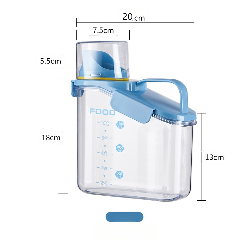 Nedvességálló, hordozható, lezárt üveges gabonapehely üveg konyhai tárolódoboz átlátszó kisállateledel rizsvödör tea tárolóedény