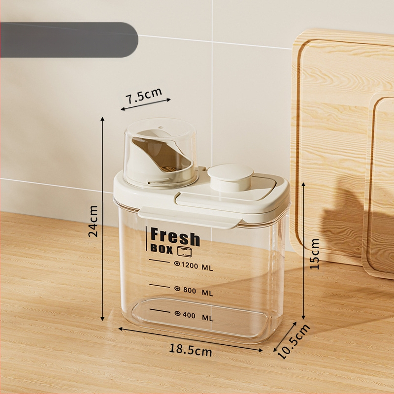 Nedvességálló, hordozható, lezárt üveges gabonapehely üveg konyhai tárolódoboz átlátszó kisállateledel rizsvödör tea tárolóedény