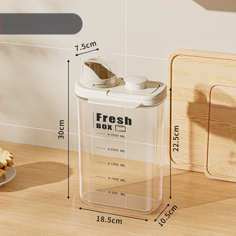 Nedvességálló, hordozható, lezárt üveges gabonapehely üveg konyhai tárolódoboz átlátszó kisállateledel rizsvödör tea tárolóedény