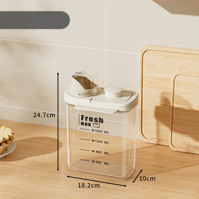 Nedvességálló, hordozható, lezárt üveges gabonapehely üveg konyhai tárolódoboz átlátszó kisállateledel rizsvödör tea tárolóedény