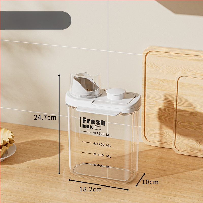 Nedvességálló, hordozható, lezárt üveges gabonapehely üveg konyhai tárolódoboz átlátszó kisállateledel rizsvödör tea tárolóedény