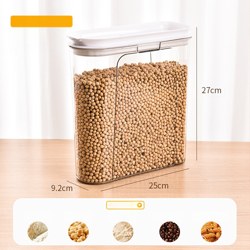Nedvességálló, hordozható, lezárt üveges gabonapehely üveg konyhai tárolódoboz átlátszó kisállateledel rizsvödör tea tárolóedény