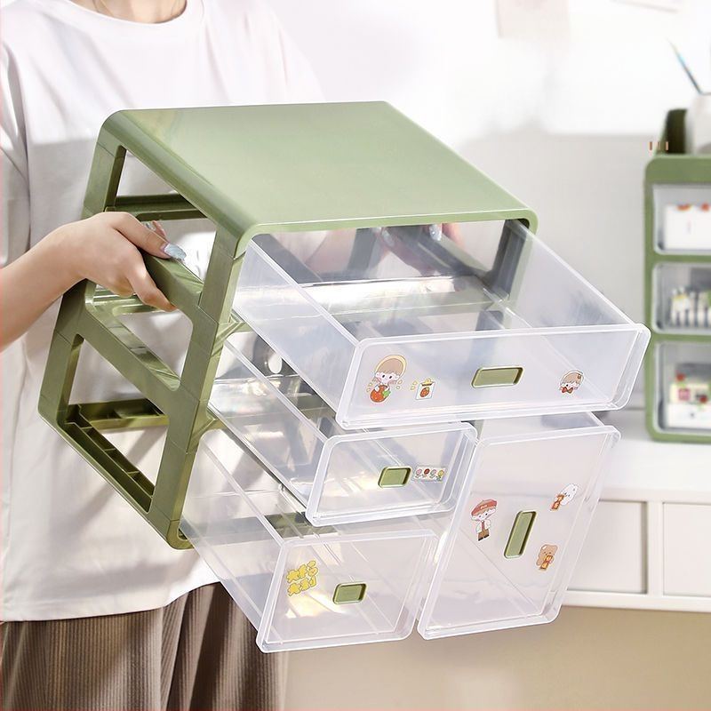 Kozmetikai tárolódoboz, átlátszó asztali fiókos, porálló bőrápoló fésülködőasztal, nagy kapacitású kollégiumi sminkdoboz