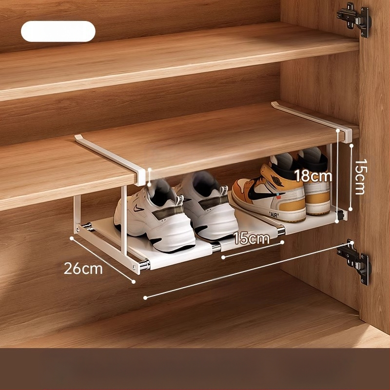 Sissetõmmatav kingariiul, majapidamiskingakapp, kihiline vahesein, kinga hoiustamise artefakt, ruumisäästlik rippkorv