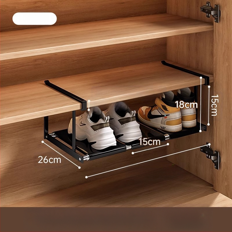 Sissetõmmatav kingariiul, majapidamiskingakapp, kihiline vahesein, kinga hoiustamise artefakt, ruumisäästlik rippkorv