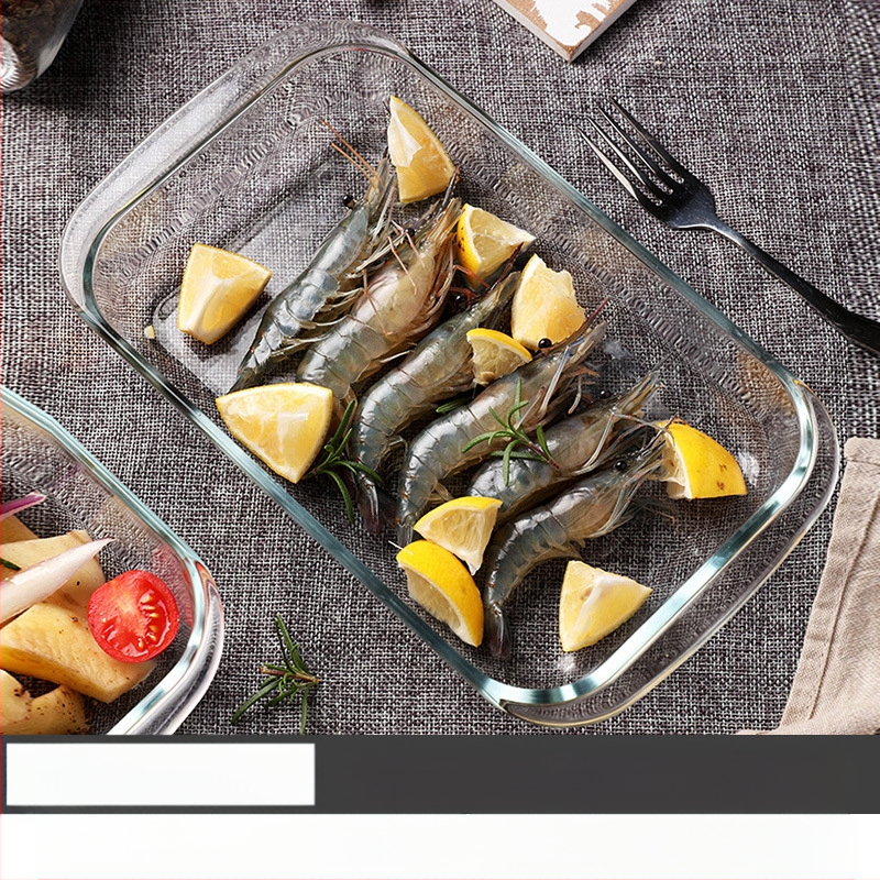 Mikrohullámú sütőben hőálló üveg sütőtálca sütőben sütőedények sült rizses tál párolt edények kerek téglalap alakú párolt halas tányér kristályedény