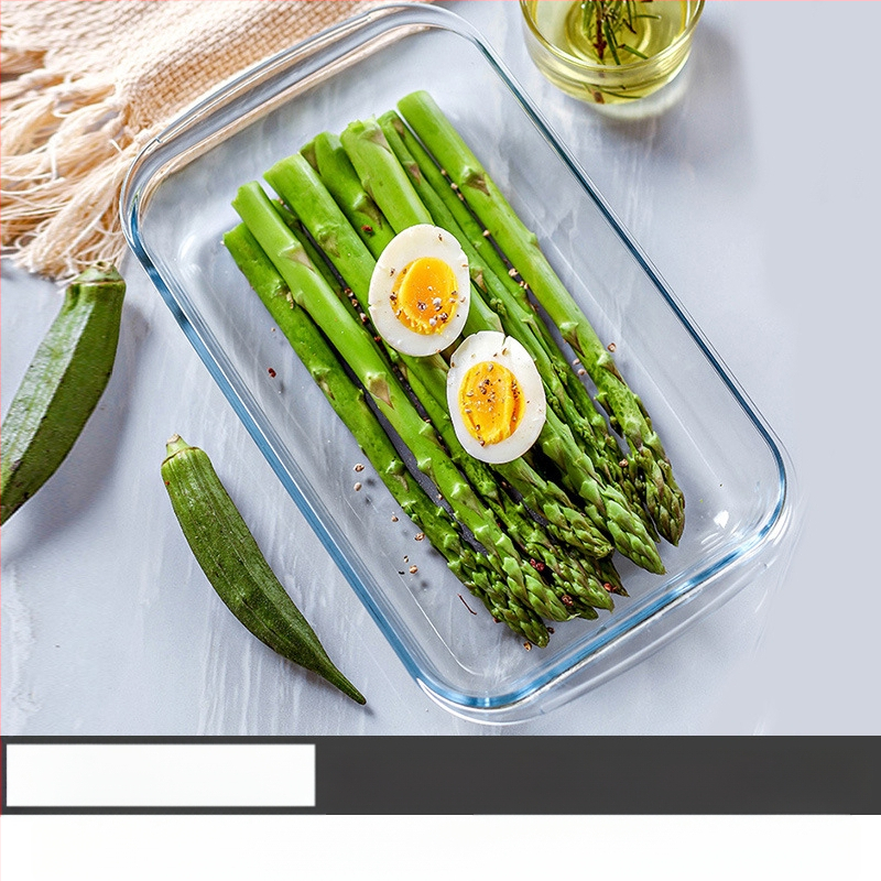 Mikrohullámú sütőben hőálló üveg sütőtálca sütőben sütőedények sült rizses tál párolt edények kerek téglalap alakú párolt halas tányér kristályedény