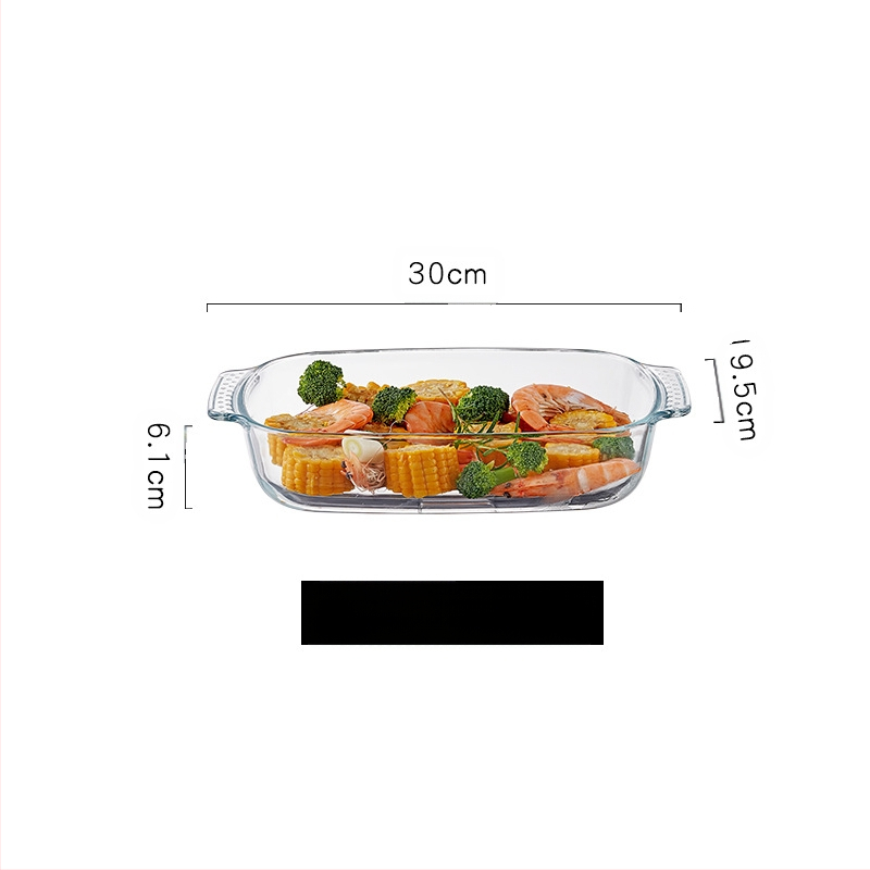 Mikrohullámú sütőben hőálló üveg sütőtálca sütőben sütőedények sült rizses tál párolt edények kerek téglalap alakú párolt halas tányér kristályedény