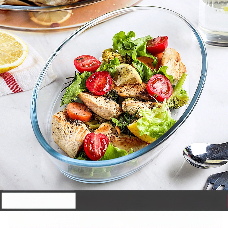 Mikrohullámú sütőben hőálló üveg sütőtálca sütőben sütőedények sült rizses tál párolt edények kerek téglalap alakú párolt halas tányér kristályedény