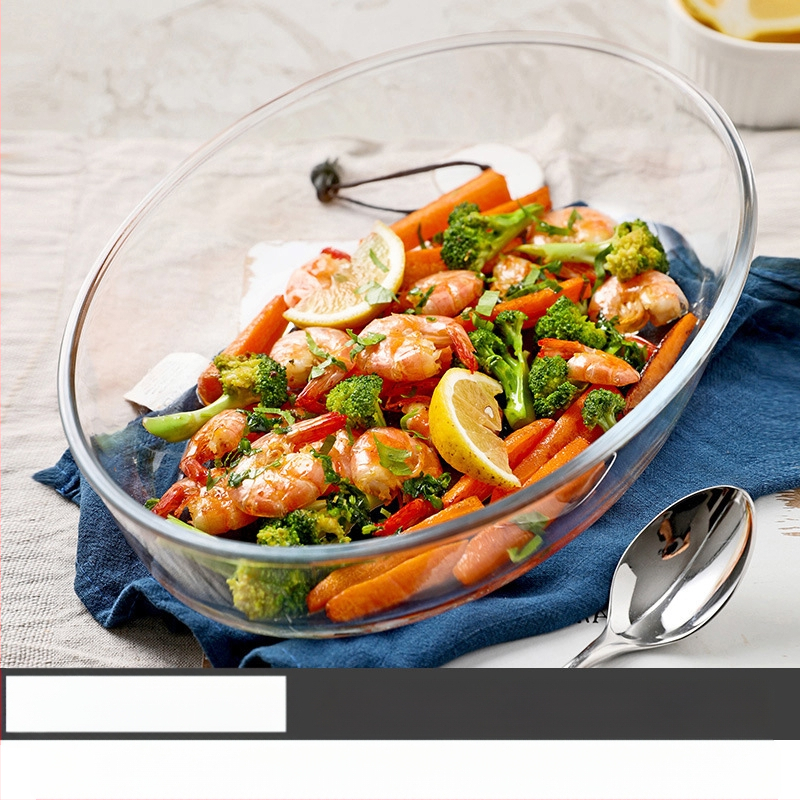 Mikrohullámú sütőben hőálló üveg sütőtálca sütőben sütőedények sült rizses tál párolt edények kerek téglalap alakú párolt halas tányér kristályedény