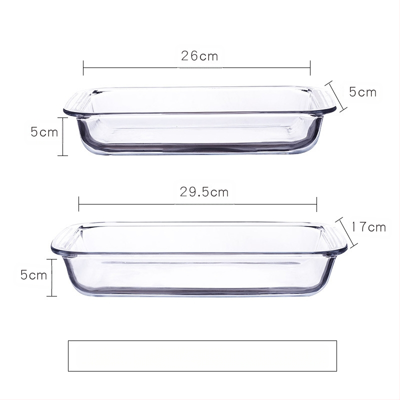 Mikrohullámú sütőben hőálló üveg sütőtálca sütőben sütőedények sült rizses tál párolt edények kerek téglalap alakú párolt halas tányér kristályedény