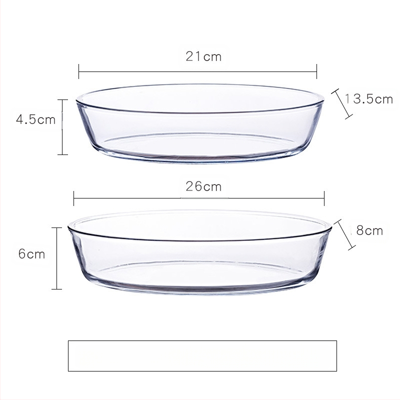 Mikrohullámú sütőben hőálló üveg sütőtálca sütőben sütőedények sült rizses tál párolt edények kerek téglalap alakú párolt halas tányér kristályedény