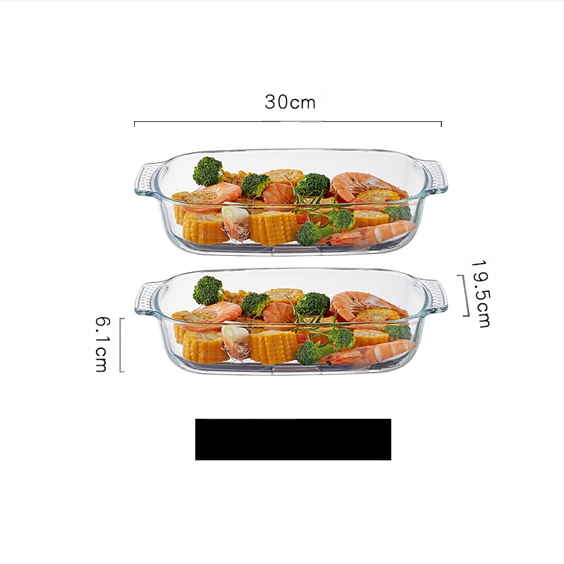 Mikrohullámú sütőben hőálló üveg sütőtálca sütőben sütőedények sült rizses tál párolt edények kerek téglalap alakú párolt halas tányér kristályedény
