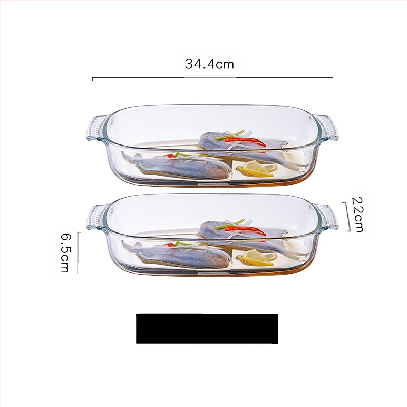 Mikrohullámú sütőben hőálló üveg sütőtálca sütőben sütőedények sült rizses tál párolt edények kerek téglalap alakú párolt halas tányér kristályedény
