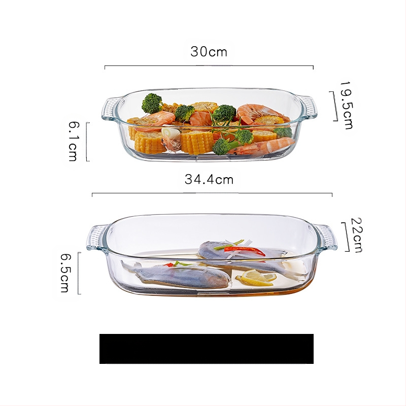 Mikrohullámú sütőben hőálló üveg sütőtálca sütőben sütőedények sült rizses tál párolt edények kerek téglalap alakú párolt halas tányér kristályedény
