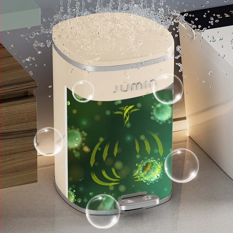 Plastmasas PP virtuves atkritumu tvertne ar vāku, ar kāju darbināmu, mājas viesistabai, pieejamai, luksusa, augstas klases, lielas ietilpības vannas istabai, guļamistabai