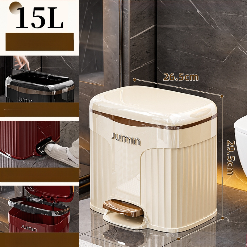 Plastmasas PP virtuves atkritumu tvertne ar vāku, ar kāju darbināmu, mājas viesistabai, pieejamai, luksusa, augstas klases, lielas ietilpības vannas istabai, guļamistabai