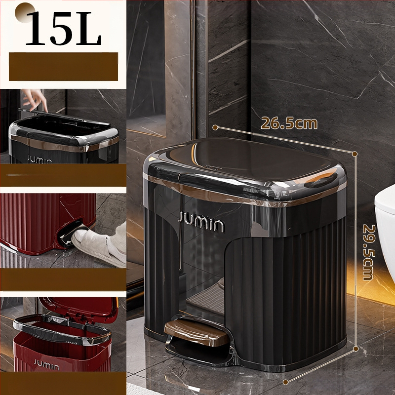 Plastmasas PP virtuves atkritumu tvertne ar vāku, ar kāju darbināmu, mājas viesistabai, pieejamai, luksusa, augstas klases, lielas ietilpības vannas istabai, guļamistabai