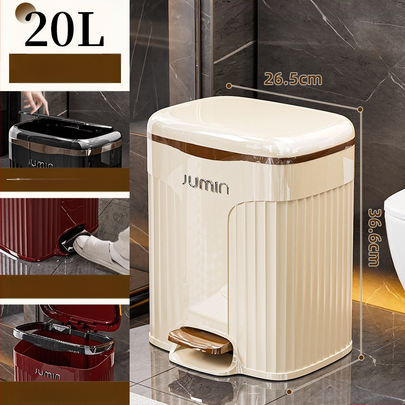 Plastmasas PP virtuves atkritumu tvertne ar vāku, ar kāju darbināmu, mājas viesistabai, pieejamai, luksusa, augstas klases, lielas ietilpības vannas istabai, guļamistabai