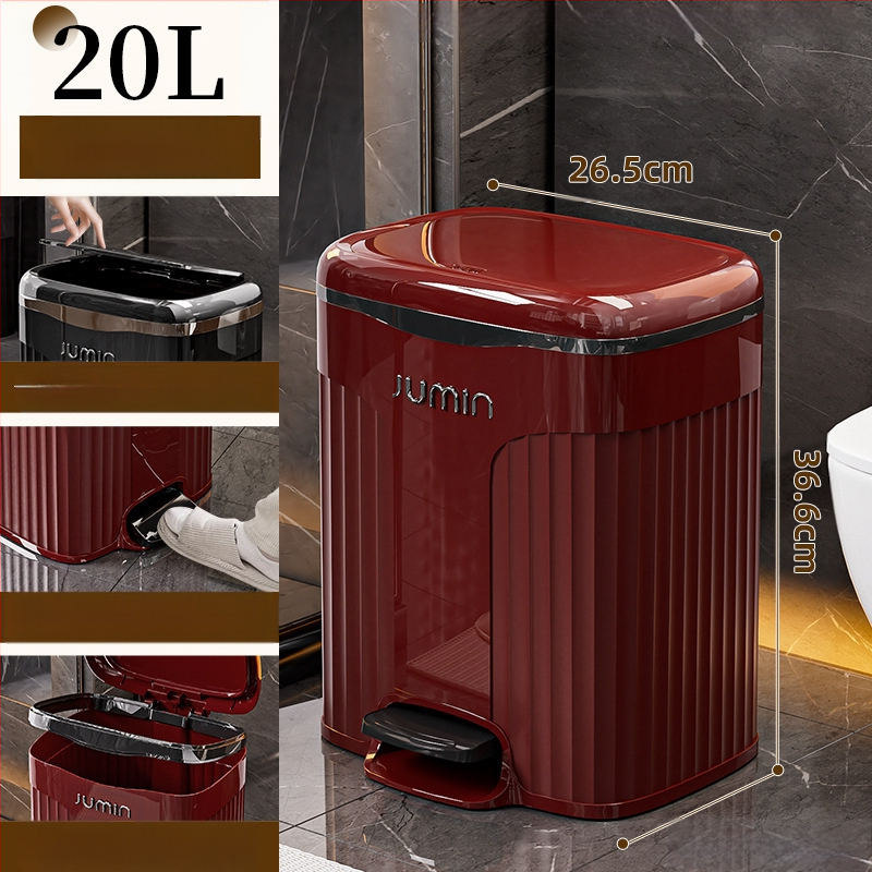 Plastmasas PP virtuves atkritumu tvertne ar vāku, ar kāju darbināmu, mājas viesistabai, pieejamai, luksusa, augstas klases, lielas ietilpības vannas istabai, guļamistabai