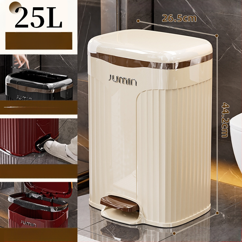 Plastmasas PP virtuves atkritumu tvertne ar vāku, ar kāju darbināmu, mājas viesistabai, pieejamai, luksusa, augstas klases, lielas ietilpības vannas istabai, guļamistabai