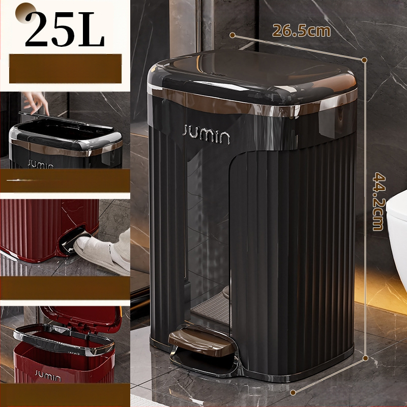 Plastmasas PP virtuves atkritumu tvertne ar vāku, ar kāju darbināmu, mājas viesistabai, pieejamai, luksusa, augstas klases, lielas ietilpības vannas istabai, guļamistabai