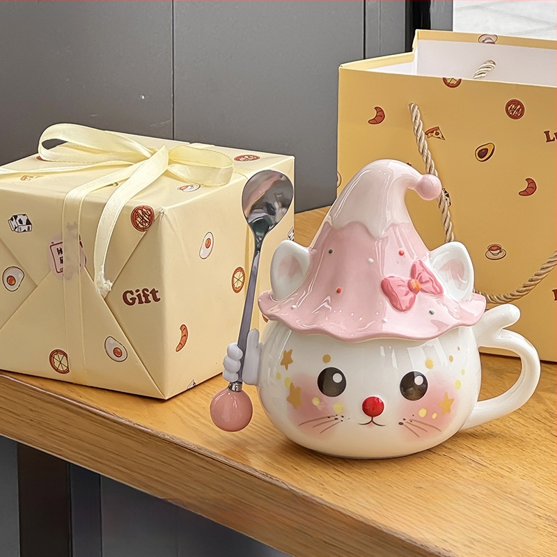 Tüdrukutele mõeldud kruus, nägus kontori kummitustega veekruus, sünnipäevakingitus, eriti ilusa kassikujuline keraamika hulgimüük