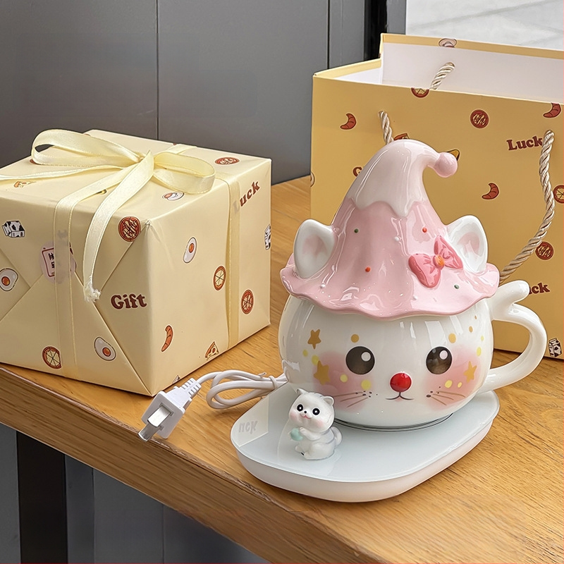 Tüdrukutele mõeldud kruus, nägus kontori kummitustega veekruus, sünnipäevakingitus, eriti ilusa kassikujuline keraamika hulgimüük