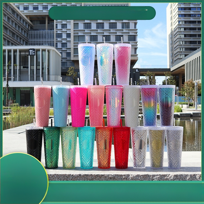 Naujas, karštai parduodamas, madingas, rotango šiaudinis puodelis, 710 ml, didelės talpos, daugiaspalvis, vidaus geriamasis puodelis, pasirenkamas tiesioginiam tiekimui iš gamyklos.