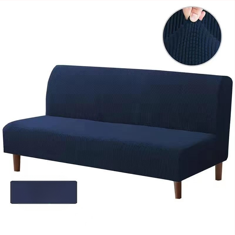 Единичен разтегателен диван, сгъваем, с двойно предназначение, без подлакътници, калъф за диван „всичко в едно“, прав ред, опростен, устойчив на петна