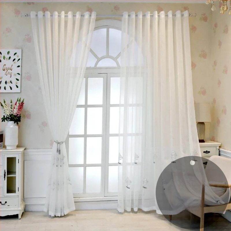 Nagykereskedelmi francia csipke ablakfüggöny otthoni nappali hálószoba félárnyékoló ablakfüggöny romantikus fehér csipke erkélyfüggöny
